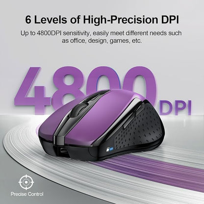 TECKNET Wireless Mouse Rechargeable 4800 DPI Silent USB A & Bluetooth Mouse 6 - Image 5