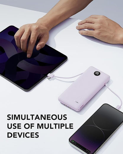 VRURC Portable Charger Built-in Cables and AC Wall Plug, USB C Power Bank - Image 7