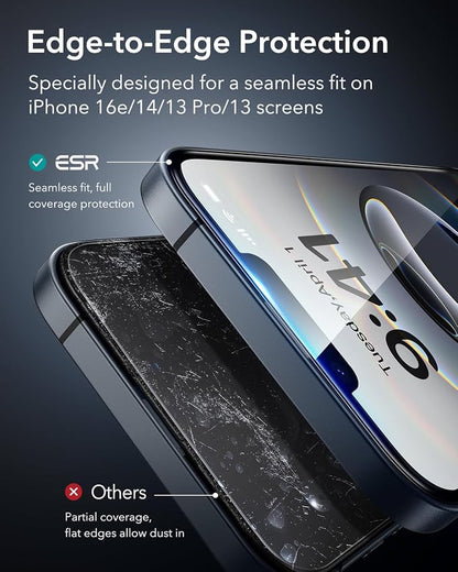 ESR 3 Pack for iPhone 16e/iPhone 14/iPhone 13/iPhone 13 Pro Screen Protector - Image 4