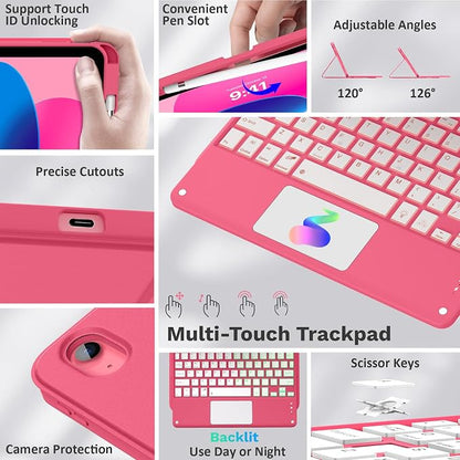 MoKo Touch Keyboard Case for iPad 11th Generation 11 inch 2025, iPad 10th - Image 3