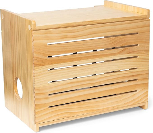 Wooden WiFi Router Storage Box by Unknown
