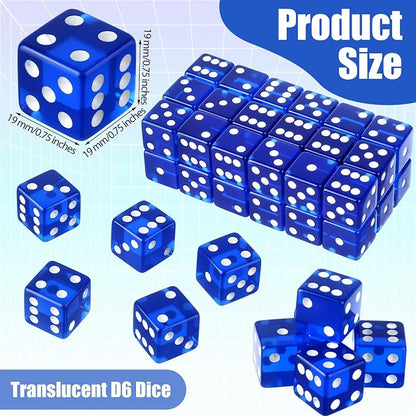 36 Piece 19 mm Casino Style Craps Dice Sets Acrylic and Translucent D6 Dice - Image 4