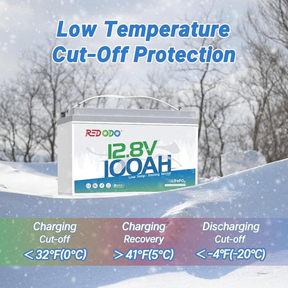 Redodo 12V 100Ah LiFePO4 Battery, Low Temperature Protection, Trolling Motor - Image 3