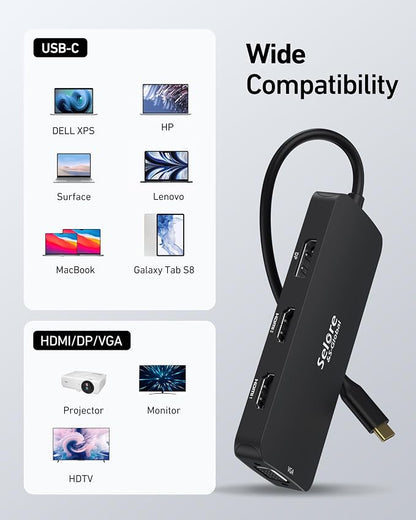 USB C Docking Station Dual HDMI Monitor Adapter, Selore USB C Hub 3 Monitors - Image 7