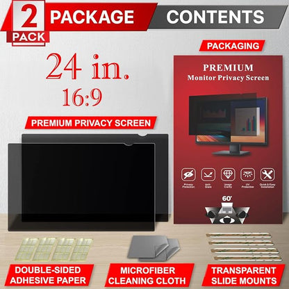 24 Inch Privacy Screen Filter for Widescreen 16:9 Monitor | Privacy Shield | - Image 4