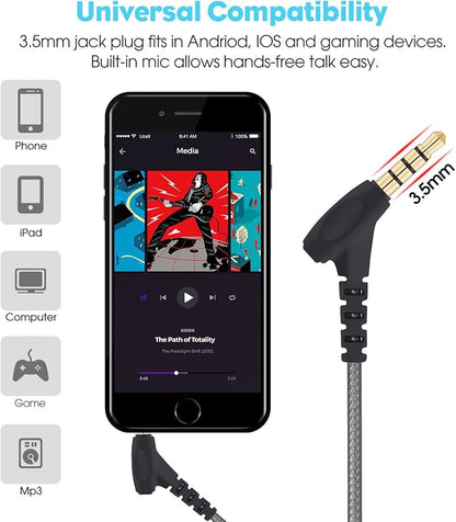 Super Bass Wired Earbuds with Microphone – Noise Cancelling, Deep Bass Ear Buds - Image 2