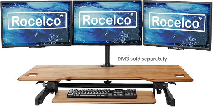 Rocelco 46" Large Height Adjustable Standing Desk Converter - Image 4