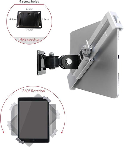 Tablet Wall Mount Holder with Anti Theft Lock, Rotate Design, Bracket - Image 2