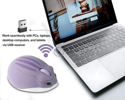 Wireless Mouse Cute Hamster Shape Less Noice Portable Mobile Optical 1200DPI - Image 4