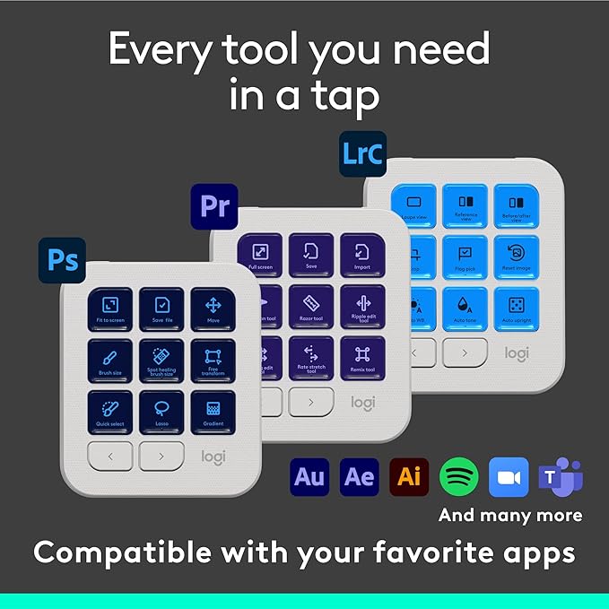 Logitech MX Creative Console, 9 Customizable LCD Keys, Stream Deck Accessories - Image 4