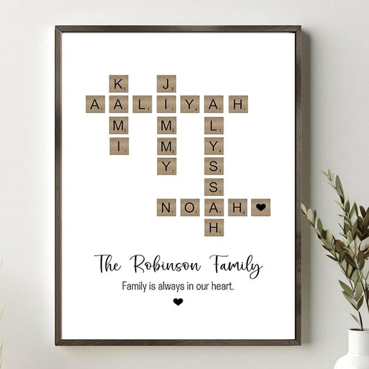 Personalized Family Crossword Scrabble Poster Canvas by ALICEBIN
