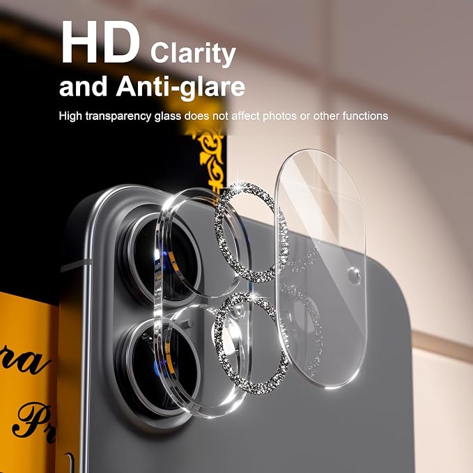beuxece for 6 Pack iPhone 16 / iPhone 16 Plus Camera Lens Protector 9H Tempered - Image 7