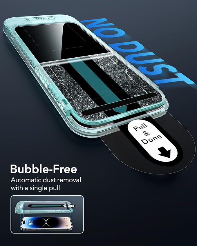 ESR 3 Pack for iPhone 14 Pro Max Screen Protector, Tempered Glass Film - Image 4