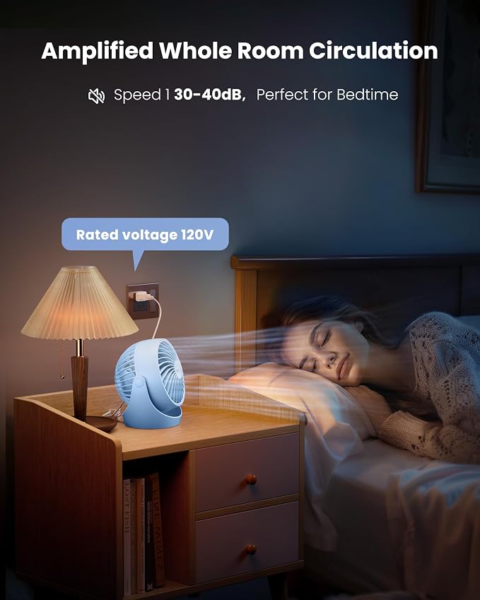 Gaiatop Desk Fan, 5-Inch Portable Electric Table Desktop Air Circulator Fans - Image 3