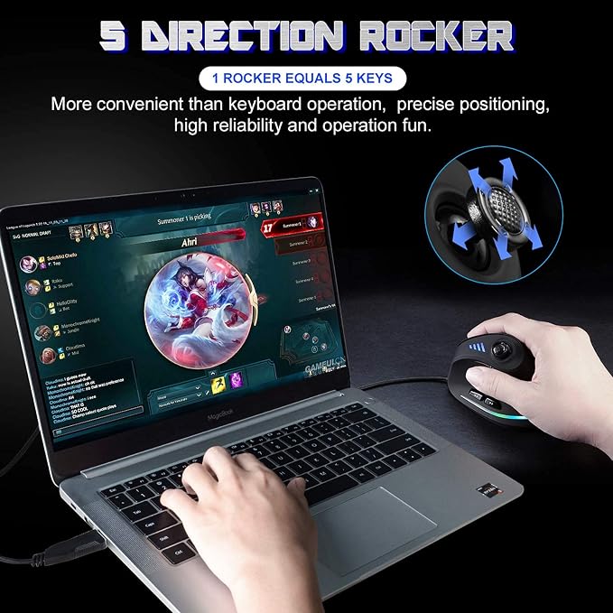 TRELC Gaming Mouse with 5 D Rocker, Ergonomic Mouse with 10000 DPI/11 - Image 5