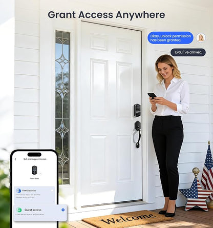 Veise VE017 Fingerprint Smart Door Lock, App Control, 8-in-1 Keyless Entry - Image 7