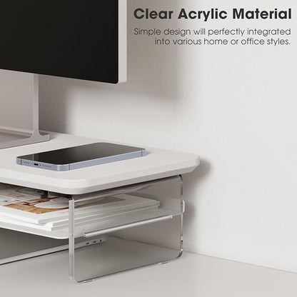 Fenge Acrylic Monitor Stand Riser, 23.6 Inches Monitor Stand - Image 3