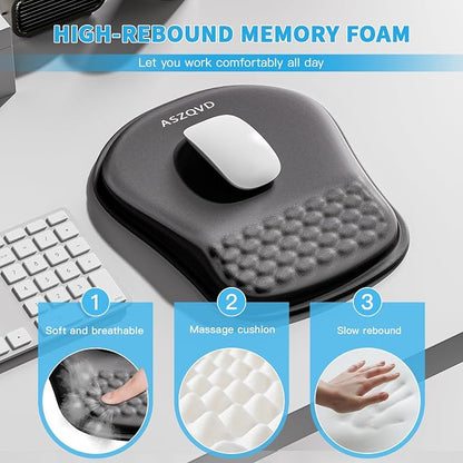 Mouse Pad with Wrist Rest, Ergonomic Mousepads with Wrist Support, Soft Lycra - Image 3