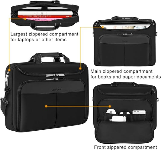 15.6-16.2 inch Waterproof Protective Laptop Messenger Briefcase - Image 2