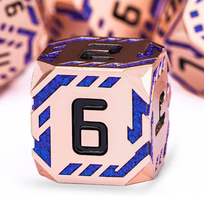 Metal DND Sci-fi Dice Set 7PCS Stripe Polyhedral Dice - Image 3