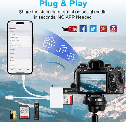 USB C Lightning SD TF Card Reader, 4-in-2 Memory Card Reader - Image 8