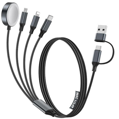 4-in-2 Charging Cable for Apple Watch Charger/Samsung/iPhone Charger, by HitfineLLC