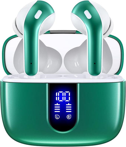 TAGRY Bluetooth Headphones True Wireless Earbuds 60H Playback LED Power Display by TAGRY