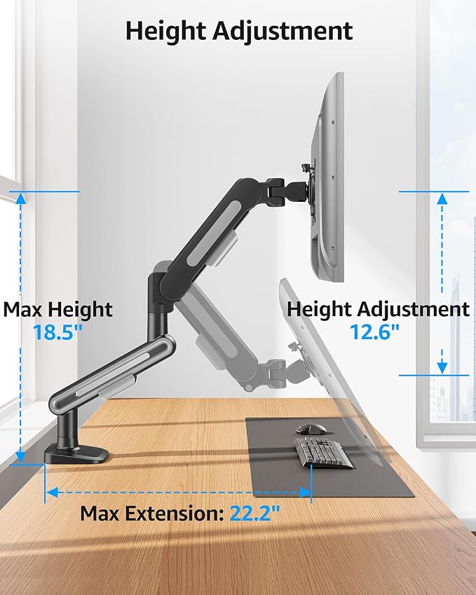MOUNTUP Single Monitor Desk Mount - Image 6