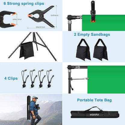 10 x 6.9 Ft Photo Backdrop Support Stand, MSKIRA Adjustable Background Stand - Image 4