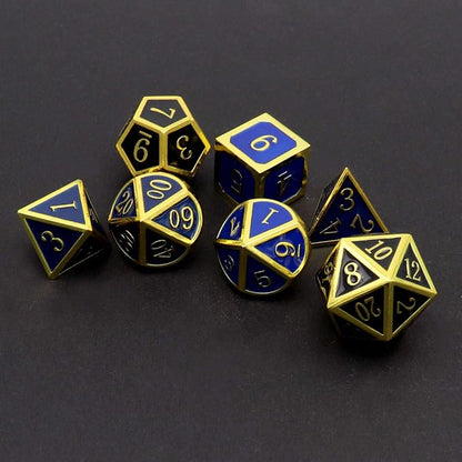 Haxtec Temperature Color Chaning Metal DND Dice Set Gold Blue Polyhedral D&D - Image 3