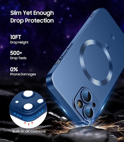 Magnetic for iPhone 14 Plus Case Slim Soft Silicone Bumper Shockproof Metallic - Image 4