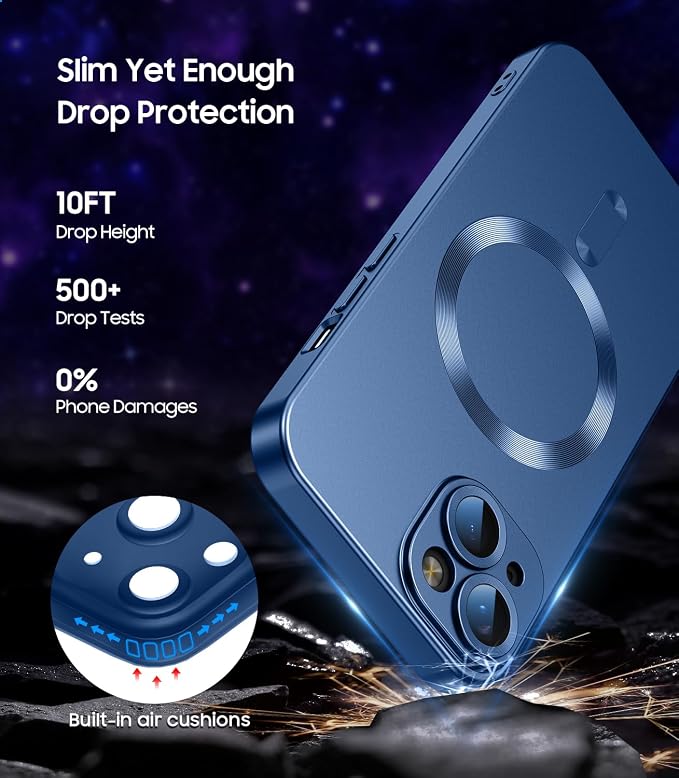 Magnetic for iPhone 13 Case Slim Soft Silicone Bumper Shockproof Metallic - Image 5