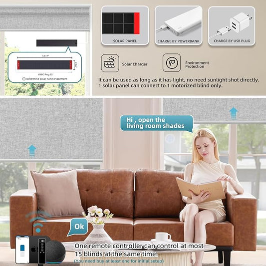 SmartWings Motorized Blinds Dual-Sided Cordless Smart Blackout Shades, Custom - Image 2