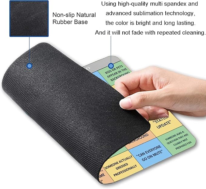 Mouse Pad, Conference Call Bingo Mouse Pad, Washable Square Cloth Mousepad - Image 2