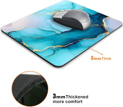 Golden Texture Teal Marble Mouse Pads - Image 3