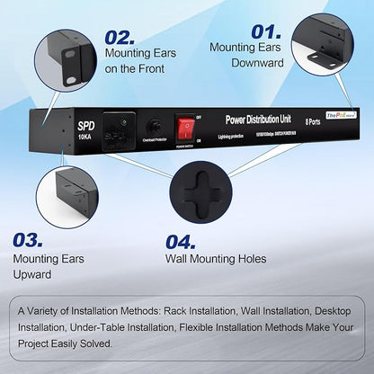 1U PDU Rackmount Power Strip - Image 4