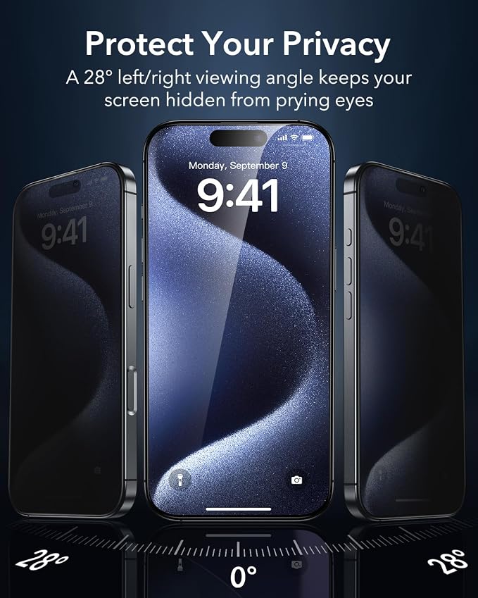 ESR 3 Pack for iPhone 15 Pro Max Privacy Screen Protector, Anti-spy - Image 3