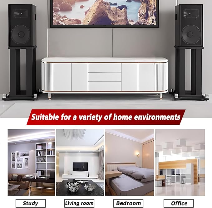 A Pair of Universal Speaker Stands, Heavy Duty Speaker Stands Holds Bookshelf - Image 7