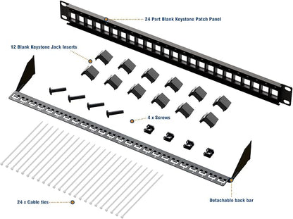 iwillink 24 Port Blank Keystone Patch Panel - Image 2