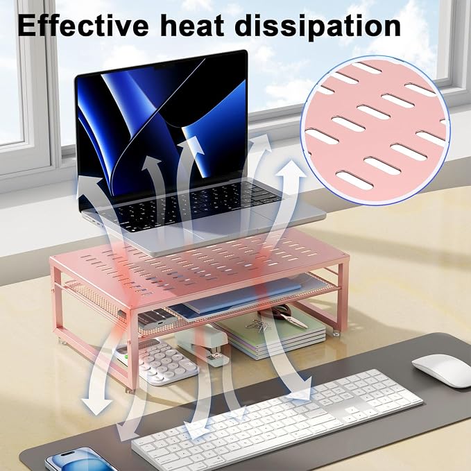 gianotter 2-Tier Metal Monitor Stand Riser, Desk Organizer - Image 8