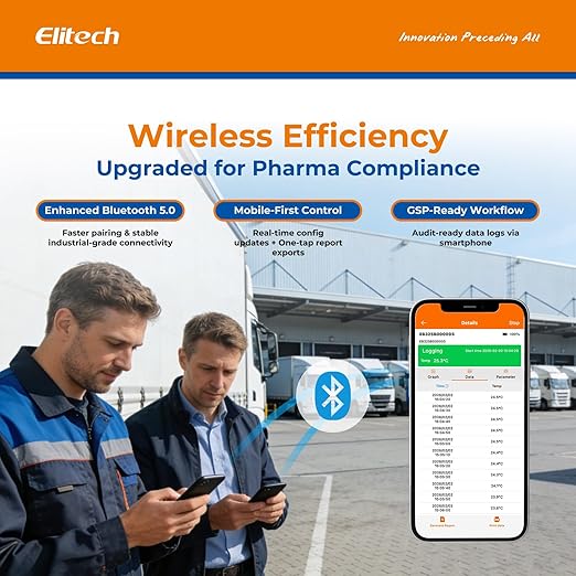 Elitech Bluetooth Temperature Data Logger FDA Standards, Reusable Recorder - Image 6