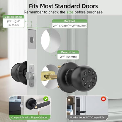 Fingerprint Door Knob, Smart Door Knob, Biometric Door Knob - Image 6