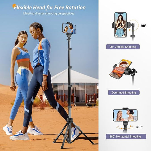 Aureday 62" Phone Tripod Accessory Kits, Camera & Cell Phone Tripod Stand - Image 2