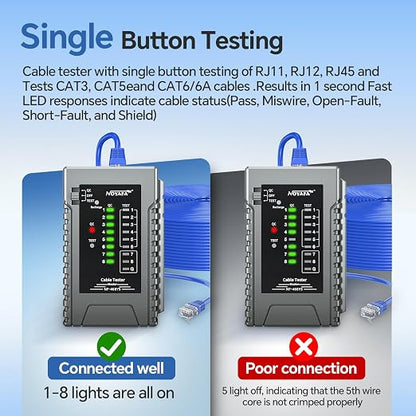 NOYAFA NF-468YS Network Cable Tester, Rechargeable RJ11 RJ45 Ethernet Cable - Image 2