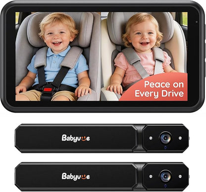 Babyvue Wireless Dual Car Camera Baby Monitor Fast Setup, HD1080P Spilt-Dispaly by BabyVue