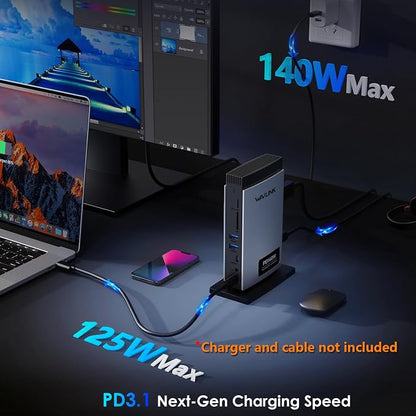 WAVLINK Laptop Docking Station 3 Monitors, 11-in-1 USB C Docking Station - Image 4