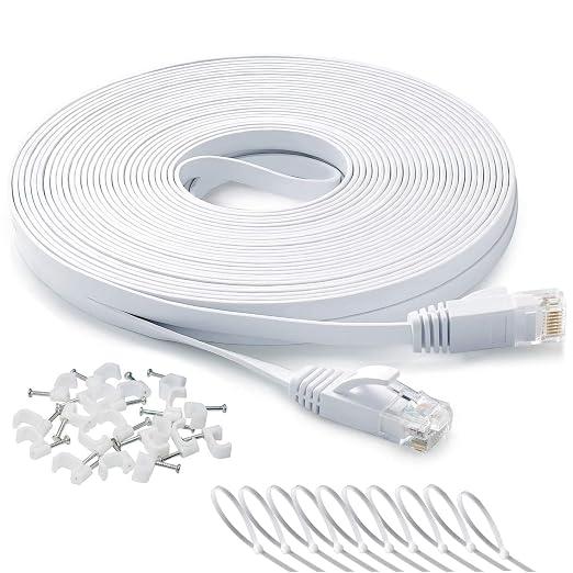 DAYEDZ Ethernet Cable 100 ft, Cat 6 Flat Cable Slim Long Cat6 High Speed by DAYEDZ