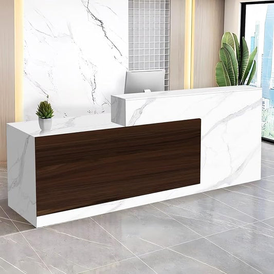 Reception Desk with Counter Modern Checkout Counter with Lockable Drawer by Unknown