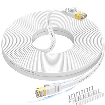 Folishine Ethernet Cable 60 ft, Supports Cat 8/ Cat 7 High Speed Flat Design by Folishine