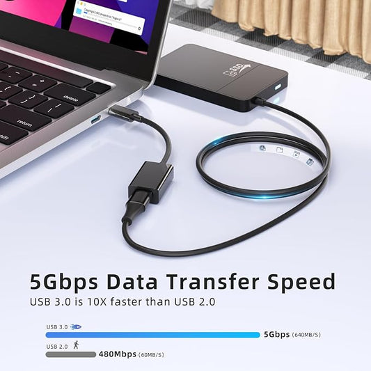 USB C to USB 3.0 Adapter, USB C Male to USB Female OTG Cable Thunderbolt3 to - Image 2
